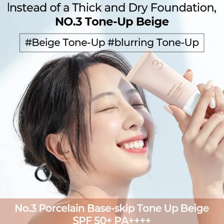 No.3 Porcelain Base-skip Tone Up Beige SPF50+